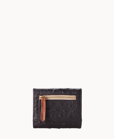 Ostrich Small Flap Credit Card Wallet