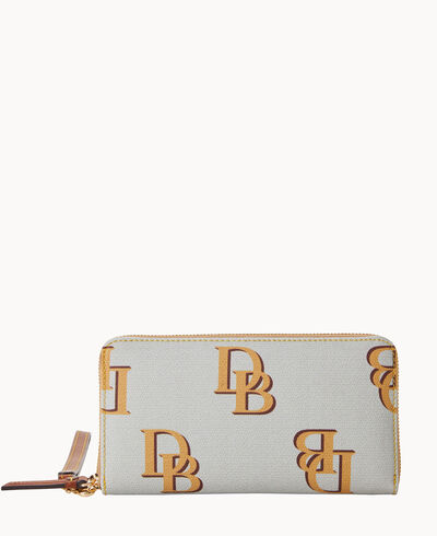 Monogram Large Zip Around Wristlet