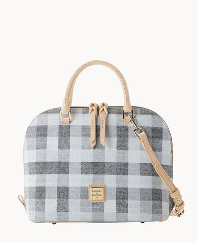 Quadretto Check Zip Zip Satchel