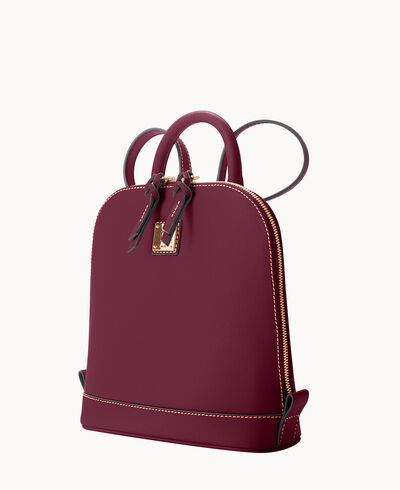Saffiano Small Zip Pod Backpack