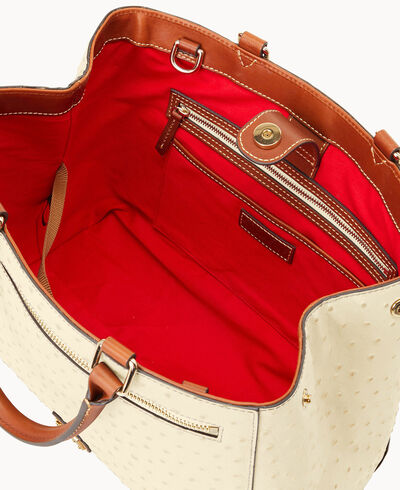 Ostrich Zip Satchel