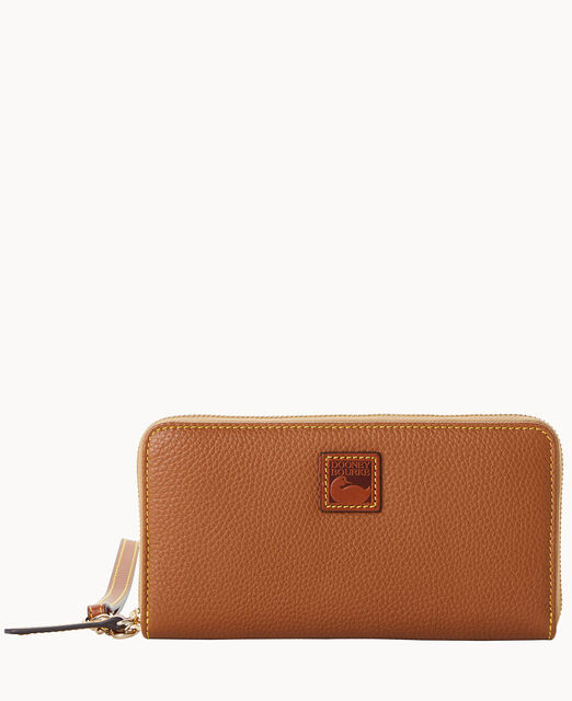 Pebble Grain Large Zip Around Wristlet