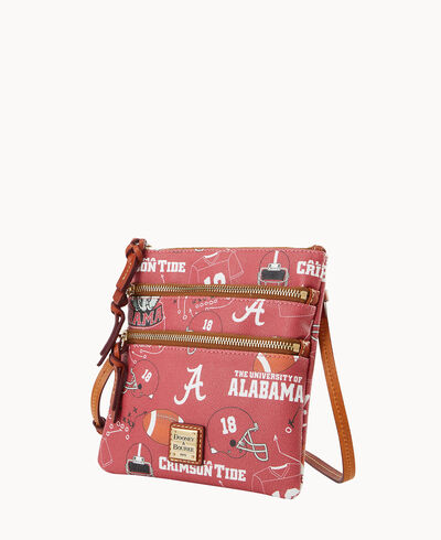 Collegiate University of Alabama North South Triple Zip Crossbody