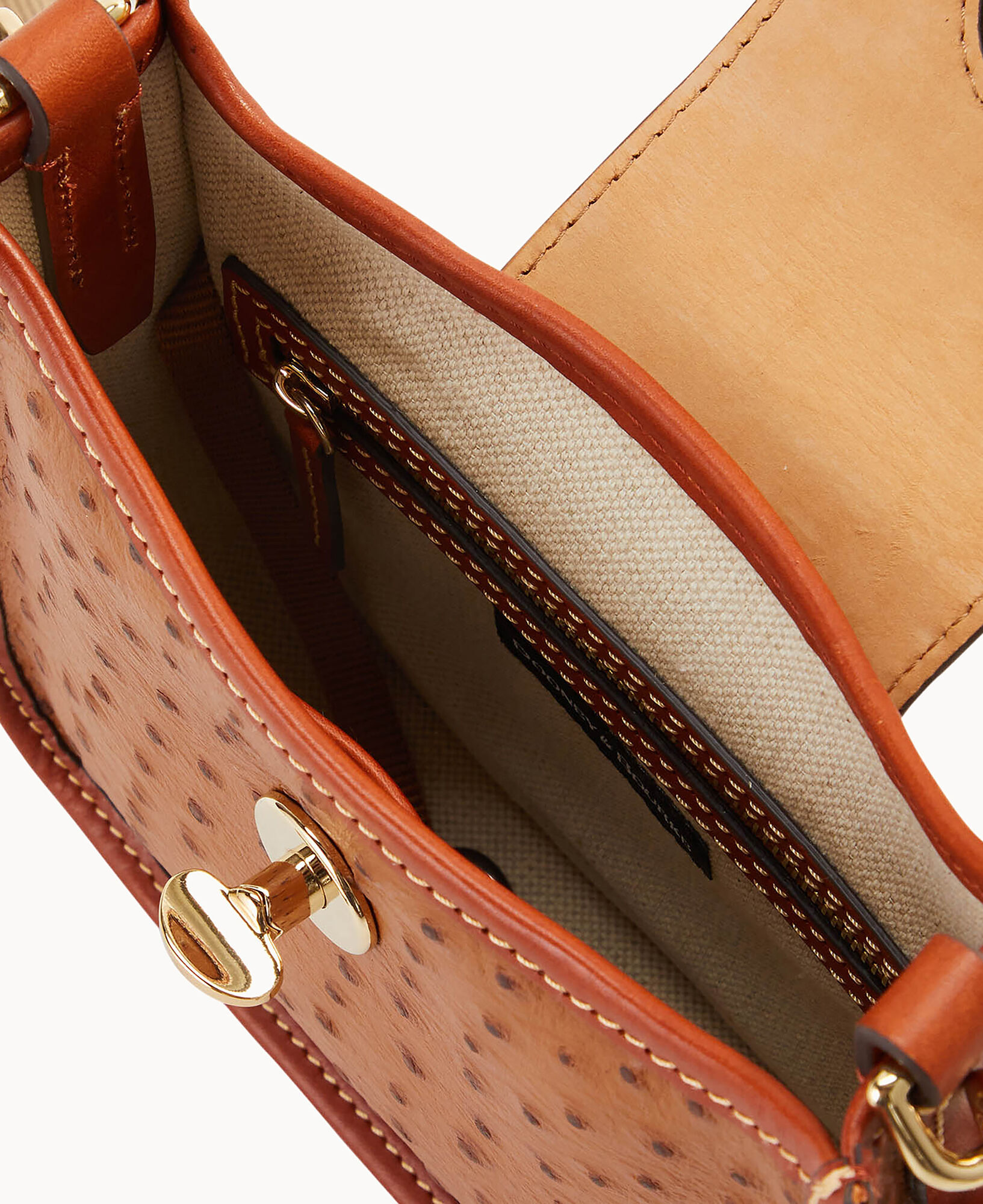 Dooney Bourke Ostrich Turnlock Messenger 20