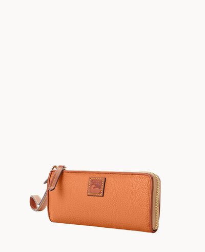 Pebble Grain Zip Clutch Wristlet