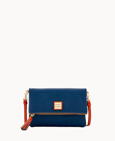 Pebble Grain Foldover Zip Crossbody