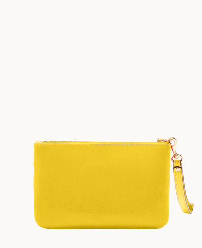 Saffiano Triple Zip Wristlet