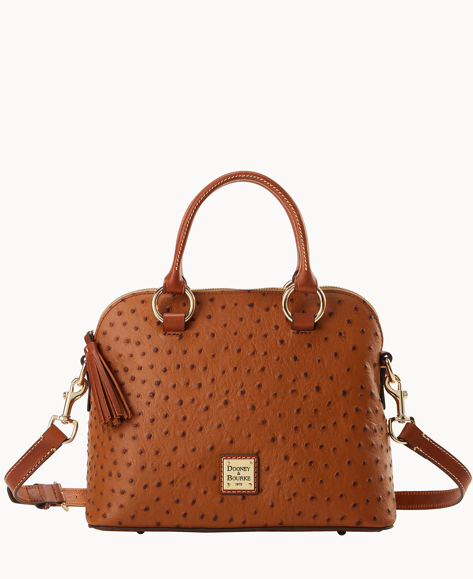 Dooney and bourke ostrich zip zip satchel 2025