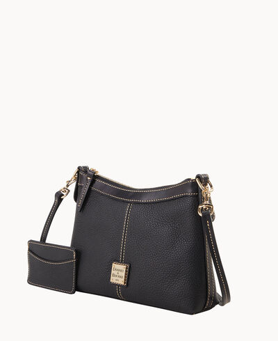 Pebble Grain Crossbody Pouch with Business Card Case
