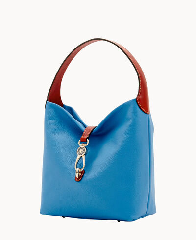 Calf Small Logo Lock Shoulder Bag