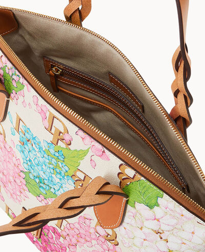 Hydrangea Monogram Celeste Satchel