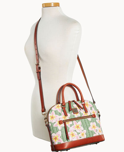 Plumeria Domed Zip Satchel