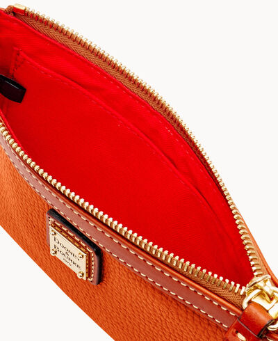 Pebble Grain Large Slim Wristlet
