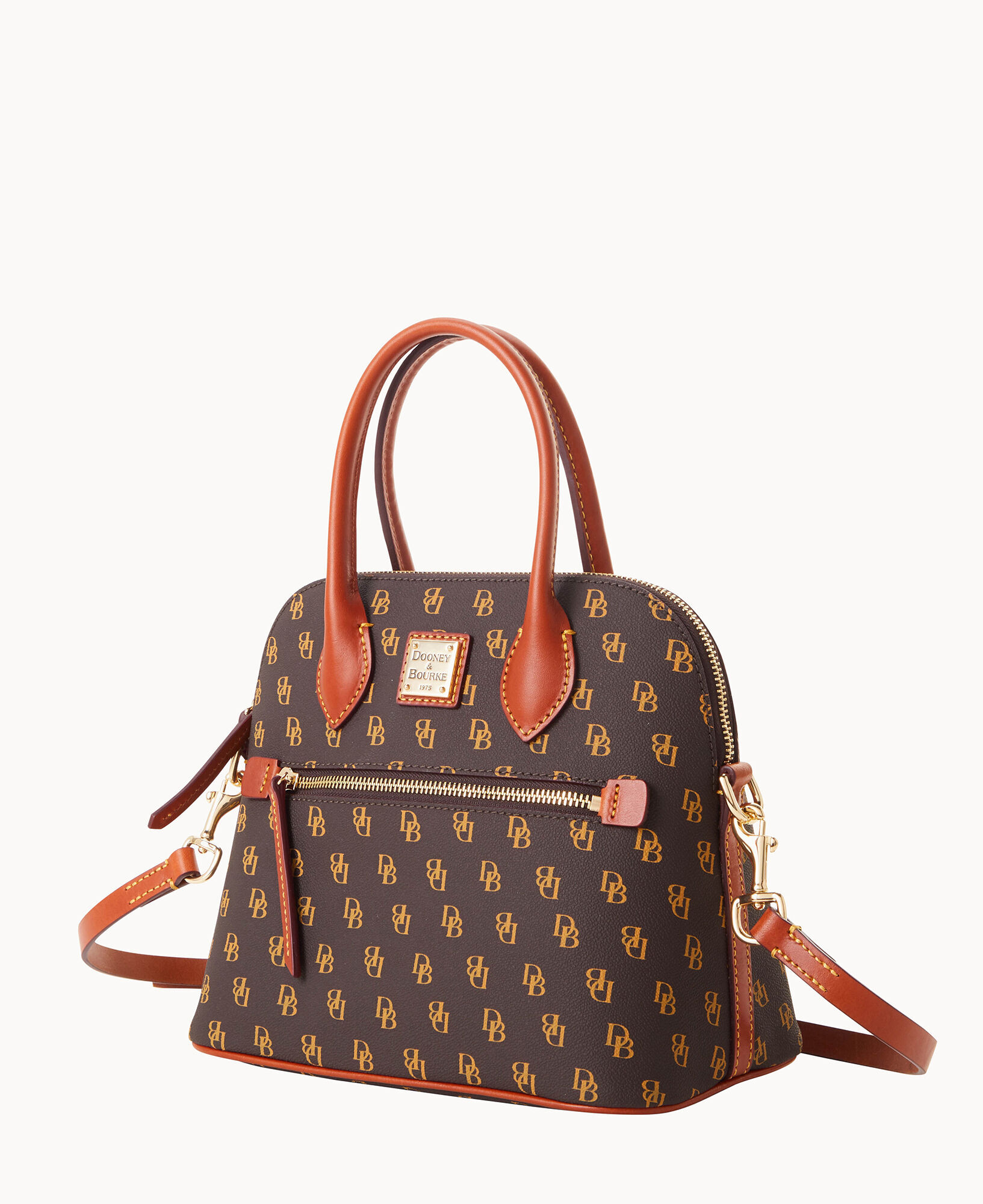 Dooney & Bourke Zebra Printed Domed Satchel Bag