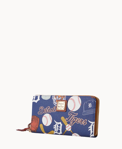 MLB Tigers Large Zip Around Wristlet