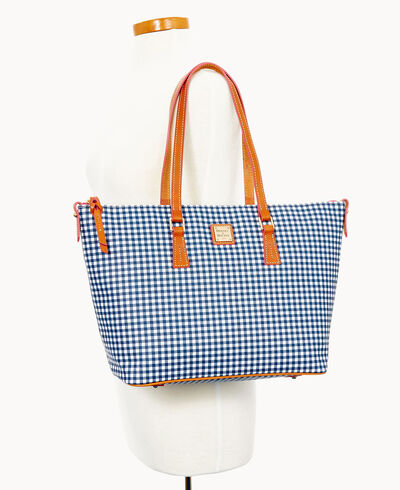 Small Gingham Zip Top Shopper