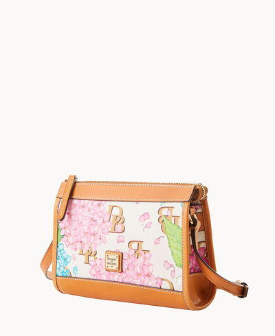 Hydrangea Monogram Zip Crossbody