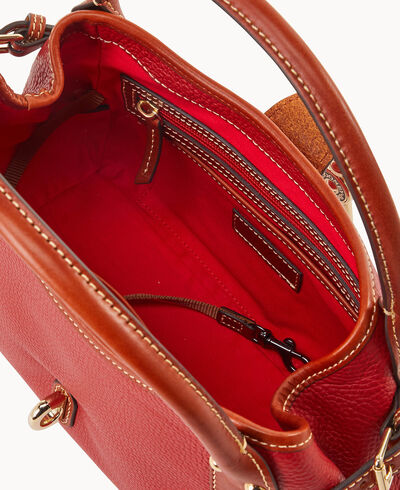 Pebble Grain Small Logo Lock Satchel