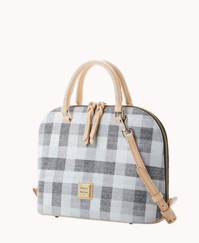 Quadretto Check Zip Zip Satchel