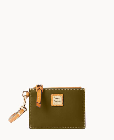 Wexford Leather Zip Top Card Case Wristlet