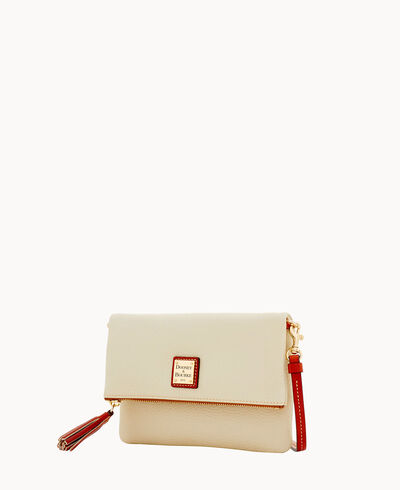 Pebble Grain Foldover Zip Crossbody