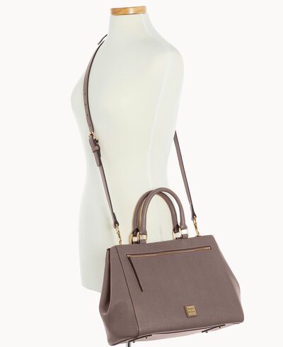 Saffiano Zip Satchel
