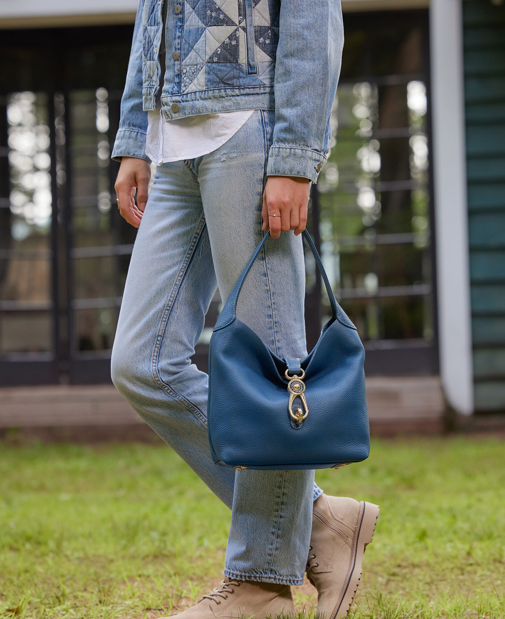 Grey dooney outlet and bourke purse