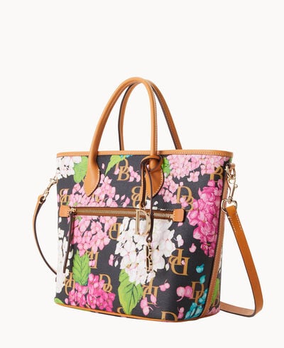 Hydrangea Monogram Handle Tote