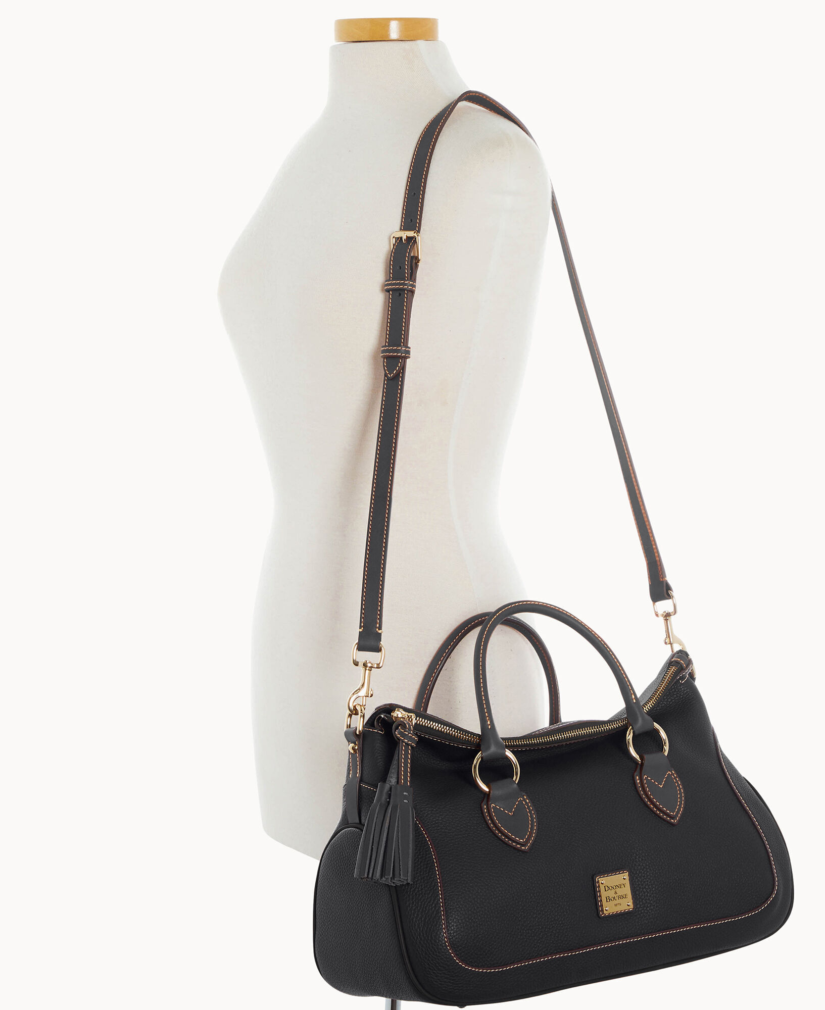 Dooney and bourke black satchel sale