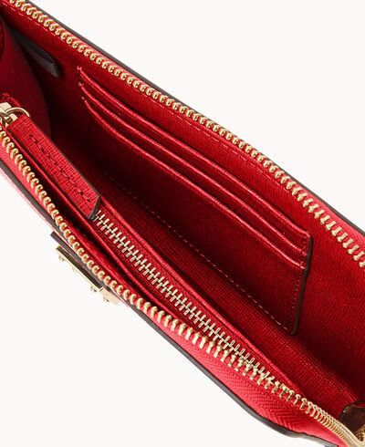 Saffiano Folded Zip Wristlet