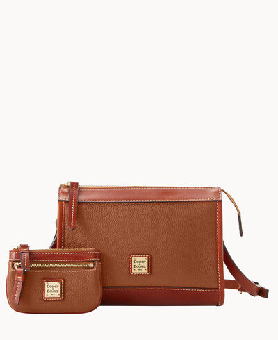 Pebble Grain Zip Crossbody With Small Coin Case