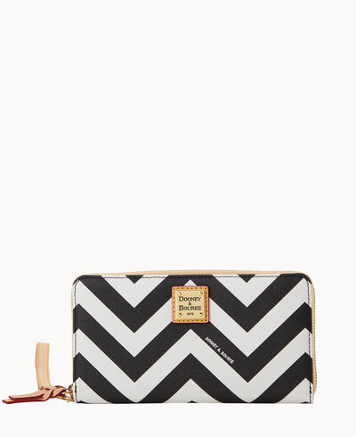 Chevron Large Zip Around Wallet