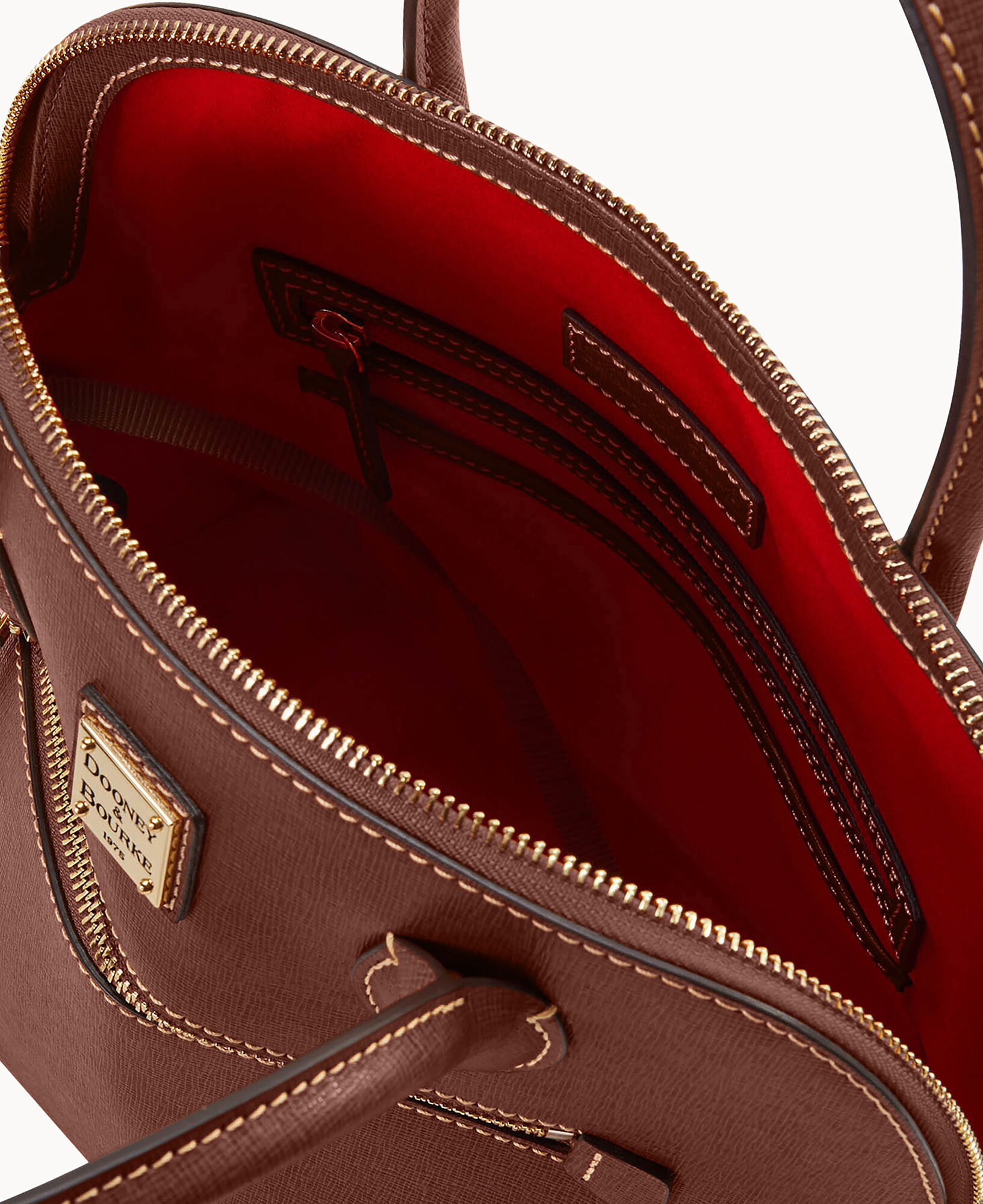 Dooney & bourke leather sales saffiano large zip satchel