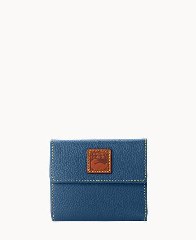 Pebble Grain Small Flap Credit Card Wallet
