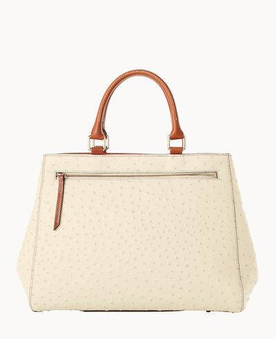Ostrich Zip Satchel