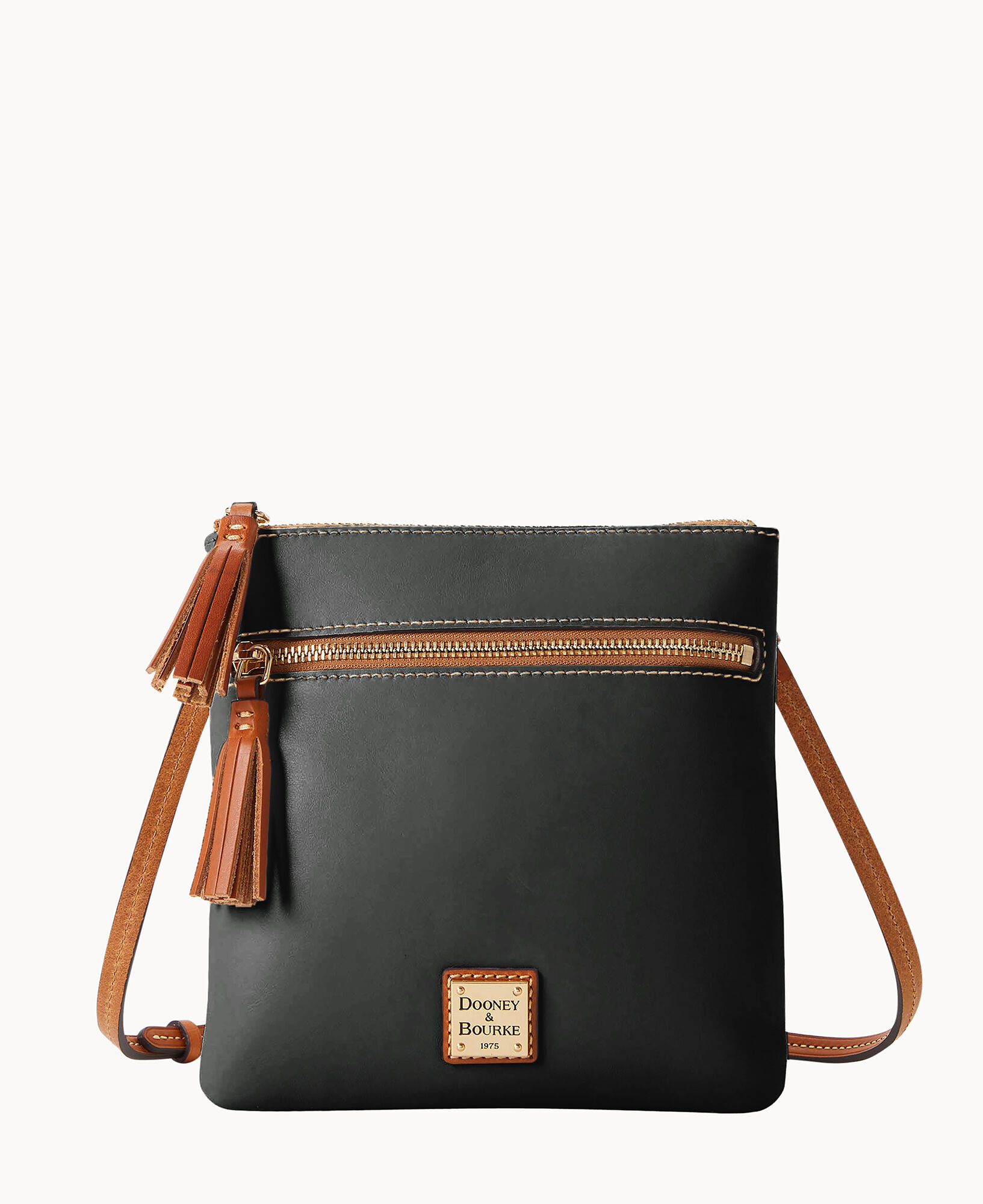 Wexford Leather Double Zip Tassel Crossbody