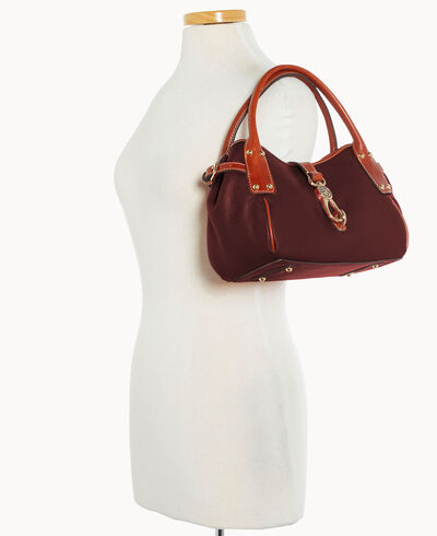 Pebble Grain Small Logo Lock Satchel