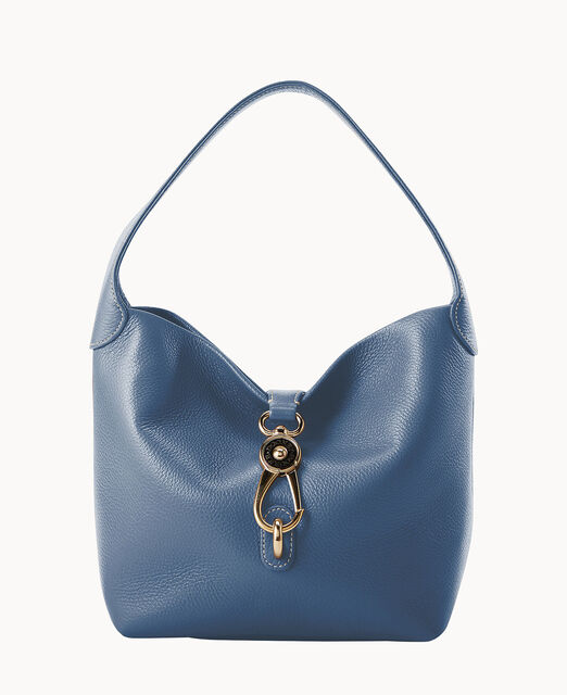 Lucca Leather Logo Lock Hobo