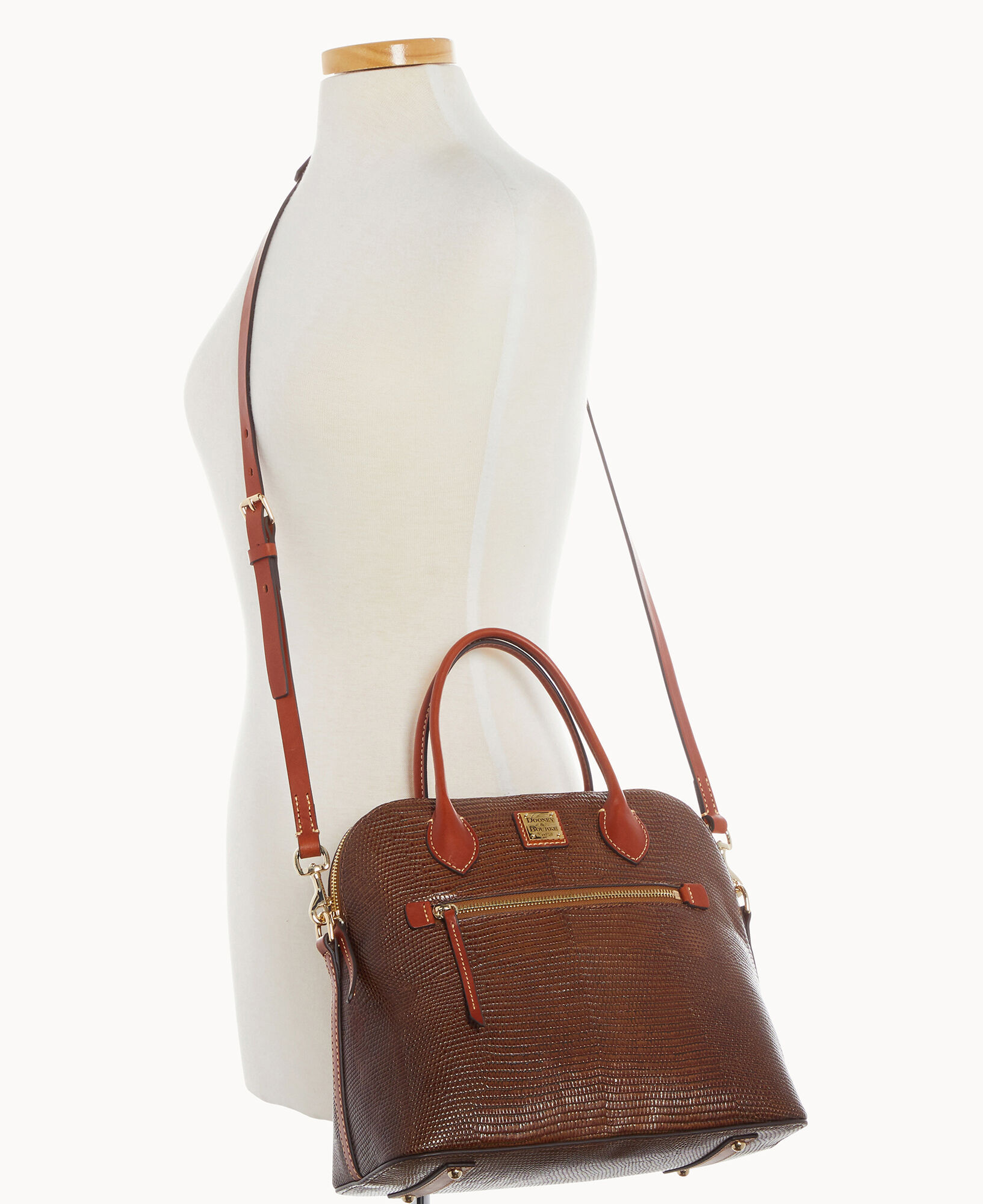 Dooney and bourke lizard embossed zip zip on sale satchel