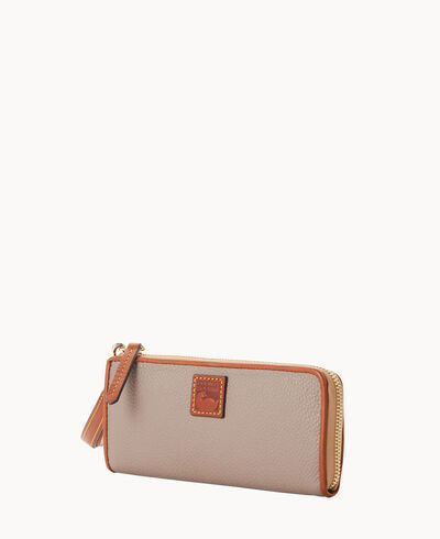 Pebble Grain Zip Clutch Wristlet