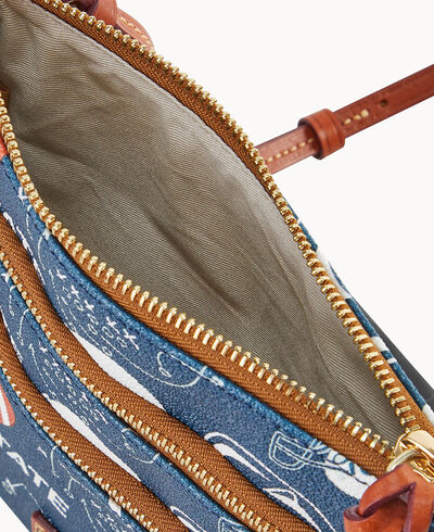 Collegiate Penn State University North South Triple Zip Crossbody
