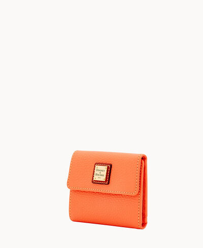 Pebble Grain Small Flap Credit Card Wallet