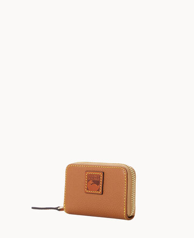 Pebble Grain Zip Around Credit Card Case