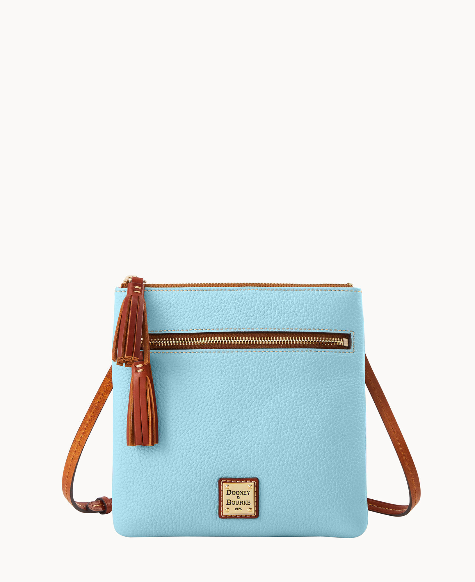 Large Pebbled Leather Double-Pouch Crossbody