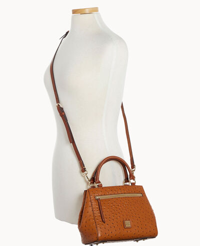Ostrich Small Zip Satchel