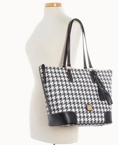 Houndstooth Career Tote