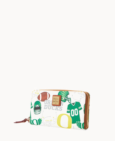 Collegiate University of Oregon Large Zip Around Wristlet