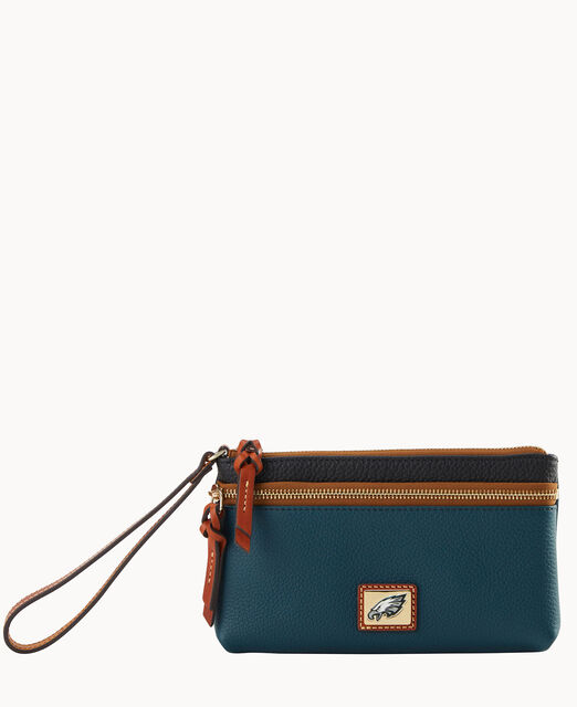 NFL Eagles Double Zip Wristlet