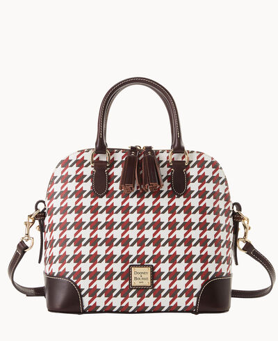Houndstooth Domed Satchel