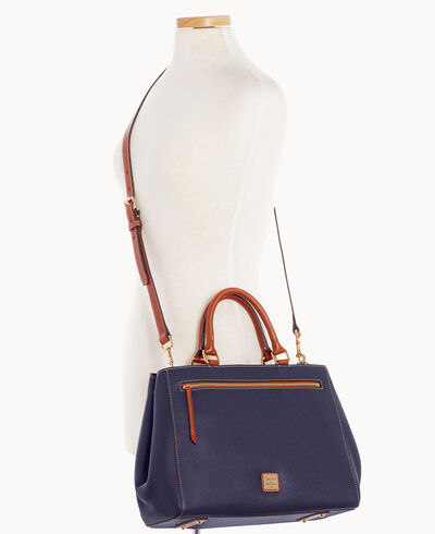 Pebble Grain Zip Satchel